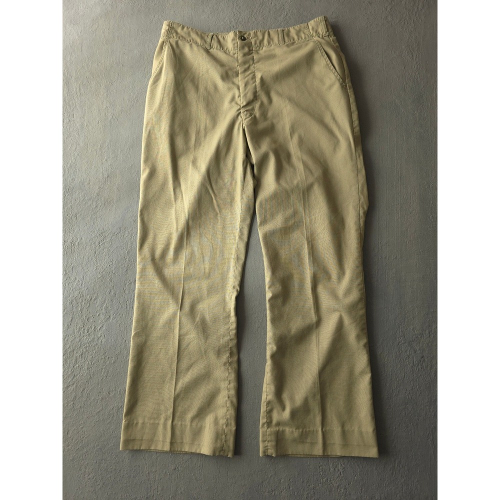 Vintage 1970s H.P. Gilbert & Fils Inc. Tan Trousers 7638 34 x 29 Canada Army